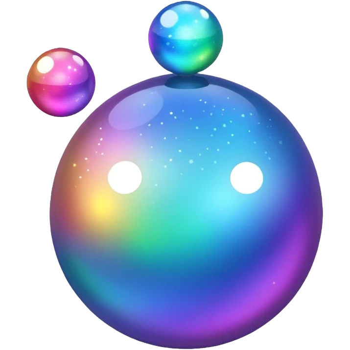 glitter shining floating spheres emoji