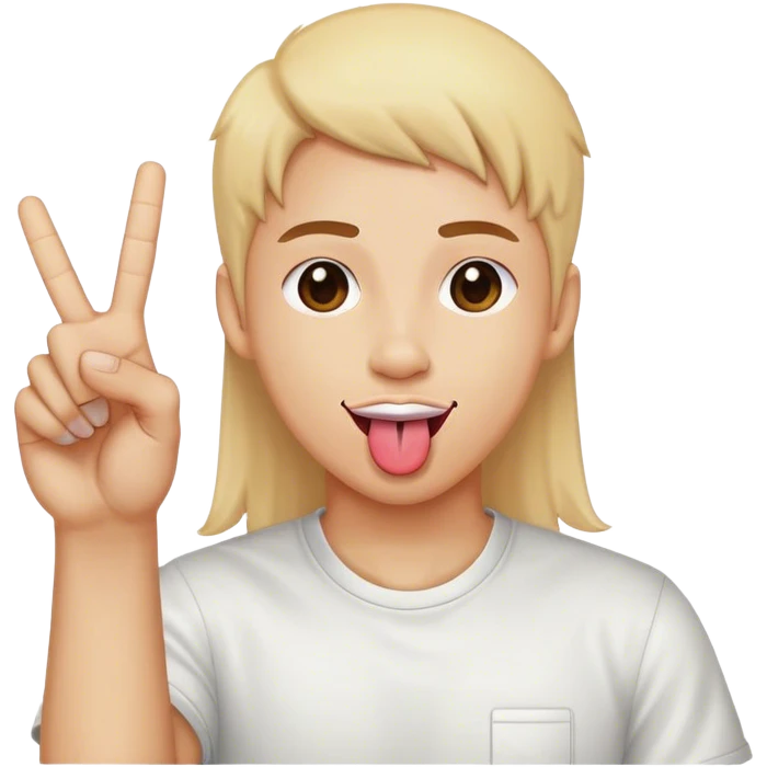 Tongue out and peace sign together  emoji