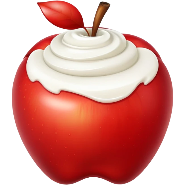 apple with cream on top emoji