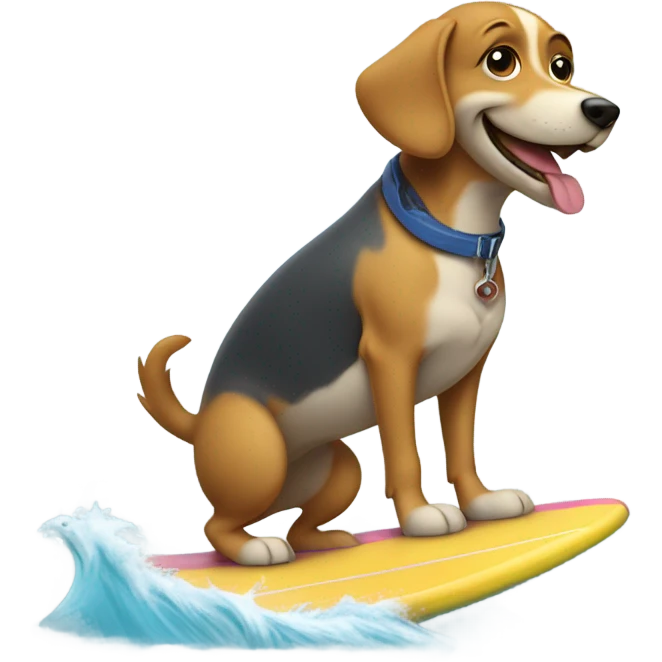dog surfing emoji