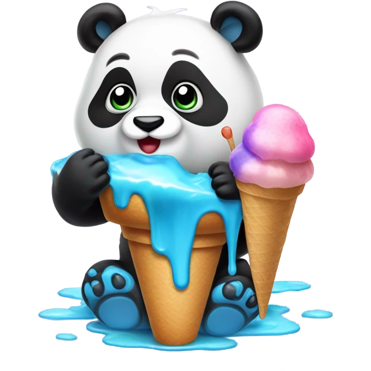 Panda eating ice cream emoji