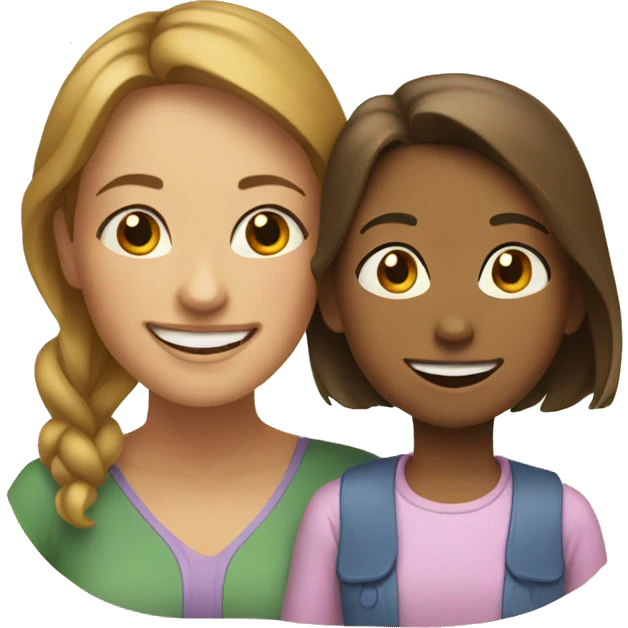 Mom and daughter smiling emoji