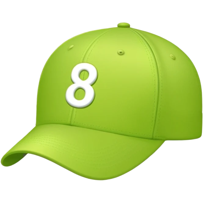 light lime cap with number “8” on it emoji