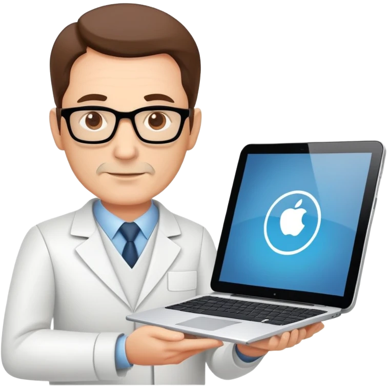 Middle IT Specialist with laptop and tablet, confident pose, moderately experienced face, showing mid-level technical skills emoji