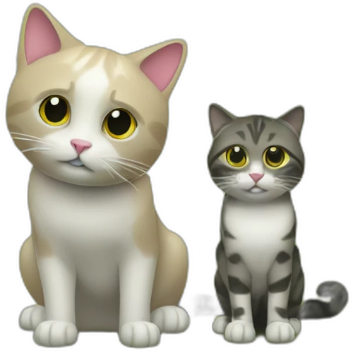 Cat and wale with plans trees emoji