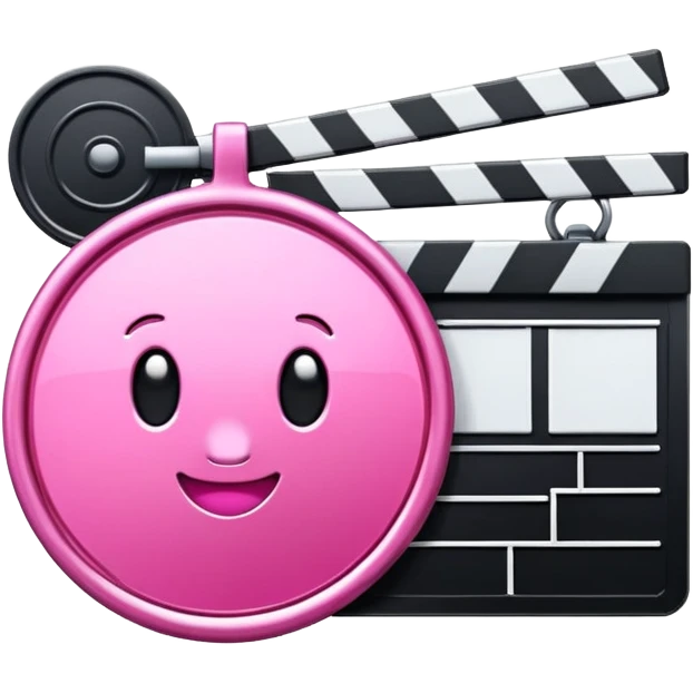 Pink medal with clapperboard emoji