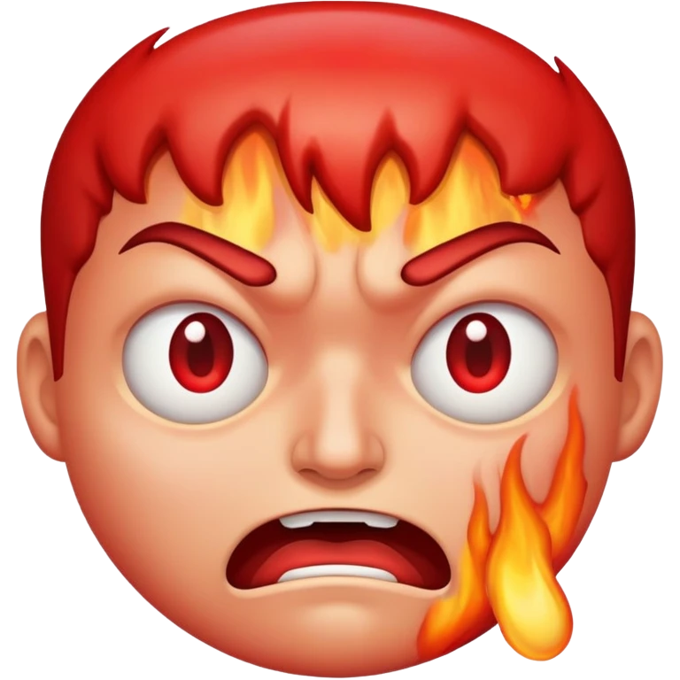 face boiling with anger, red emoji