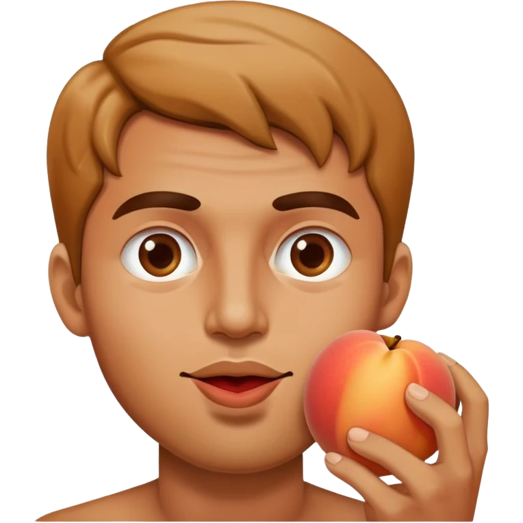 Guy eating a peach emoji