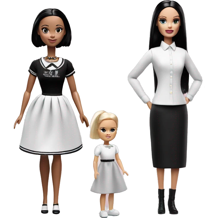 heart family mom Barbie doll Wednesday Addams  emoji