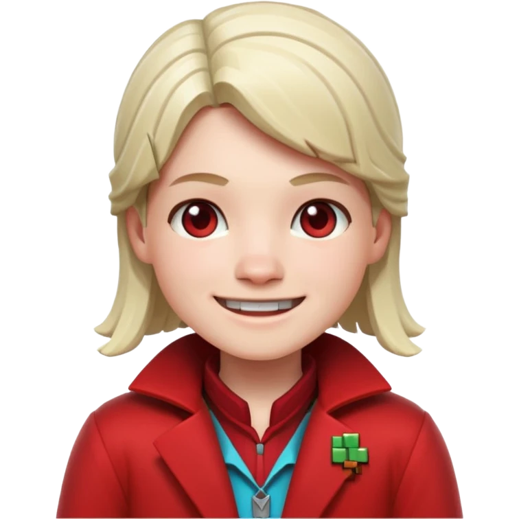 Minecraft villager wearing a red coat emoji