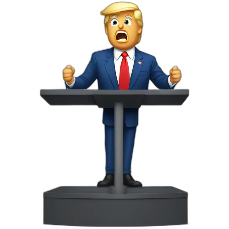 Donald Trump en train de faire un discours emoji