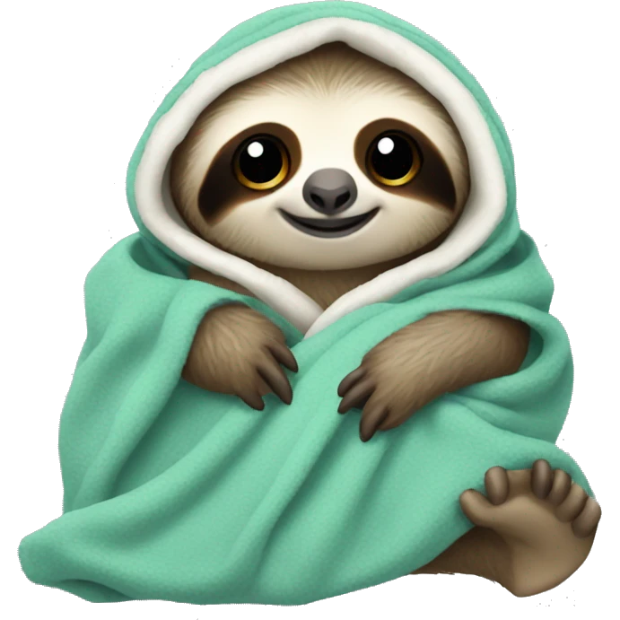 Baby sloth with blanket emoji