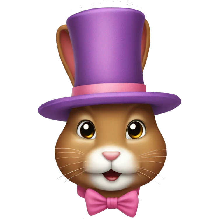bunny wearing a silly hat emoji