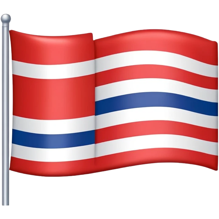 Flag of the Netherlands with red white and blue horizontal stripes emoji