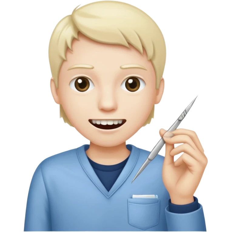 Tooth extracted holded by tweezer out of pocket  emoji
