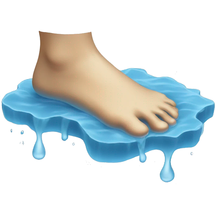Foot with water on it  emoji