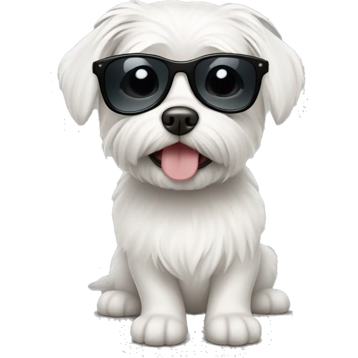 Dog Maltese wearing sunglases emoji