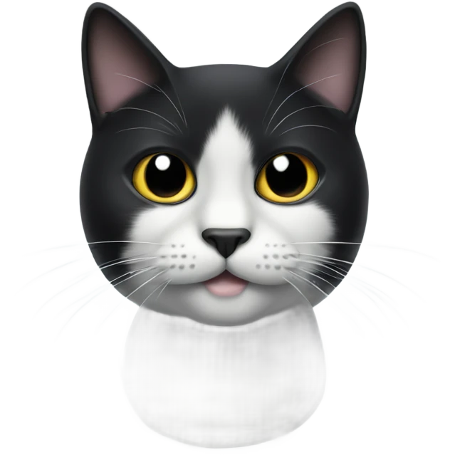black-cat-white-small-mustache-face emoji