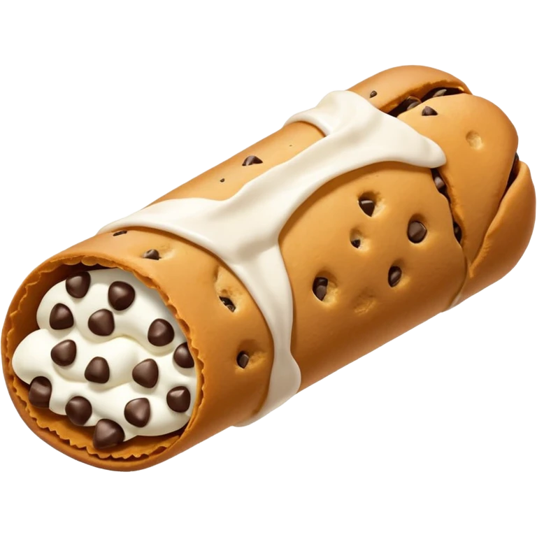 Cute little basic cannoli with chocolate chips emoji