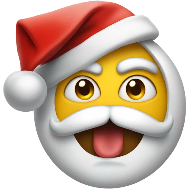 Mad Emoji with santa hat emoji