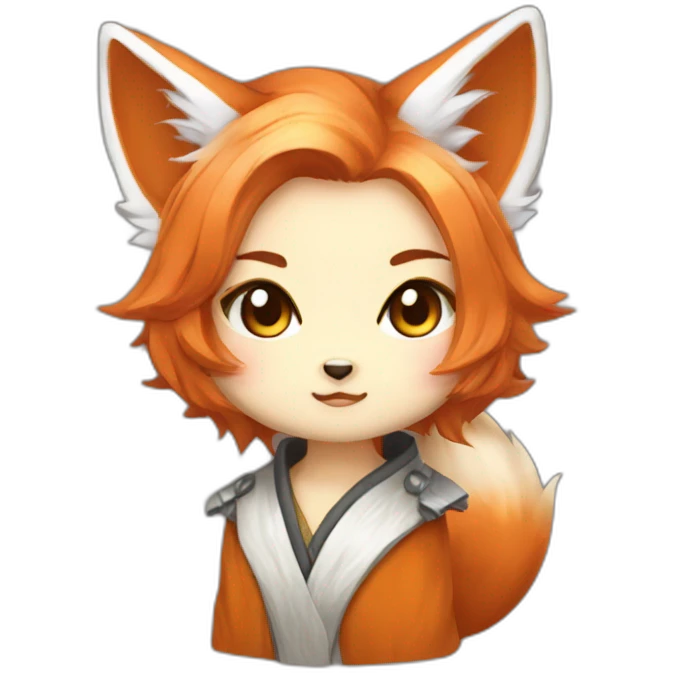 chibi kitsune copper hair emoji