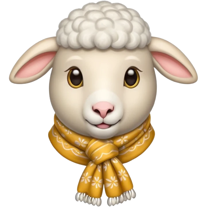 sheep with decorative scarf emoji