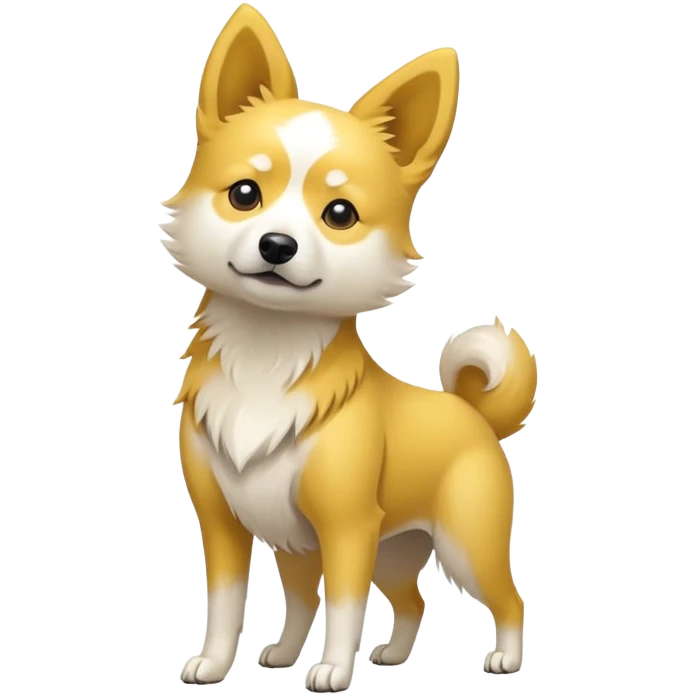 Yellow and white Chinese native dog emoji