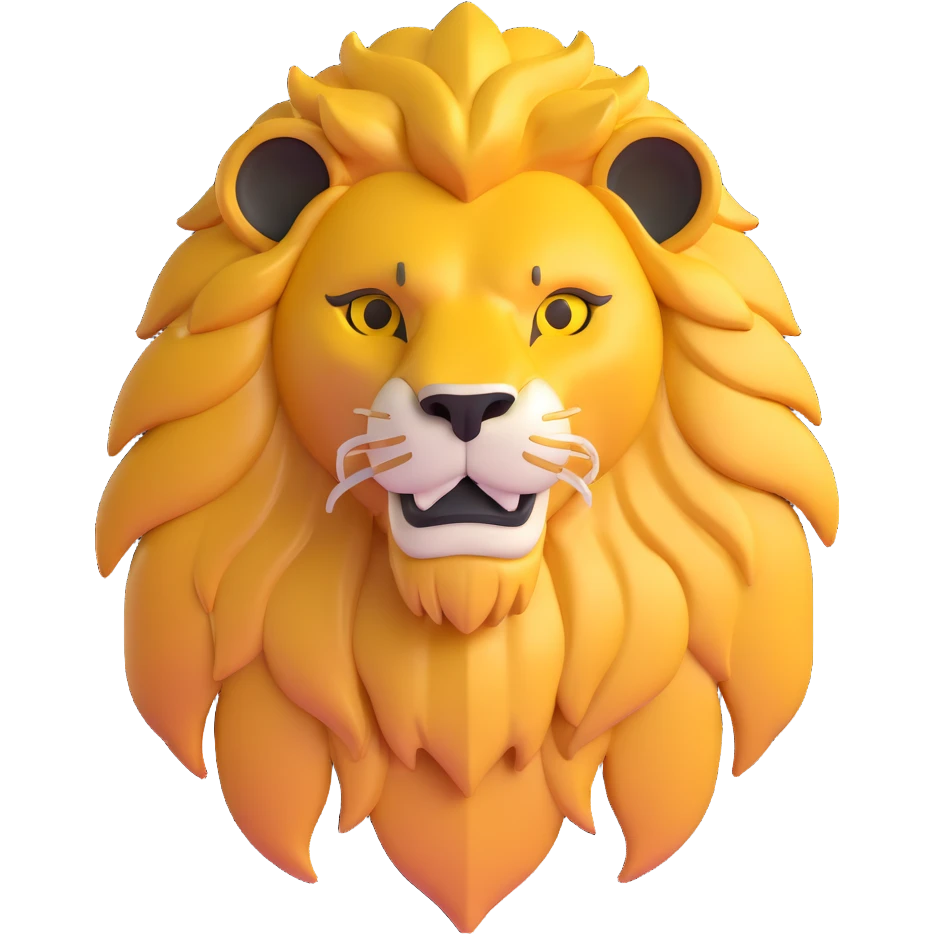 Augustus lion sigil with golden mane emoji