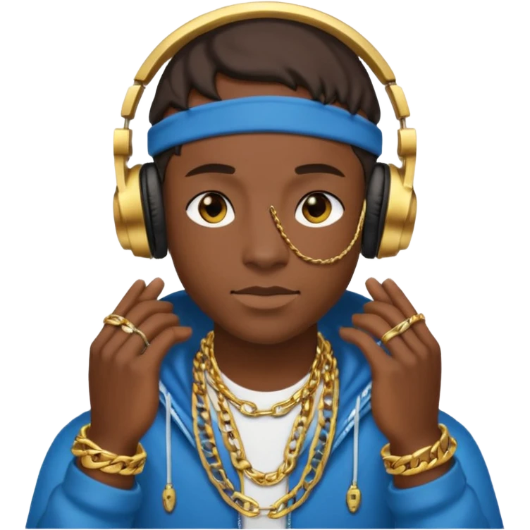 Avatar rapper with headphones  emoji