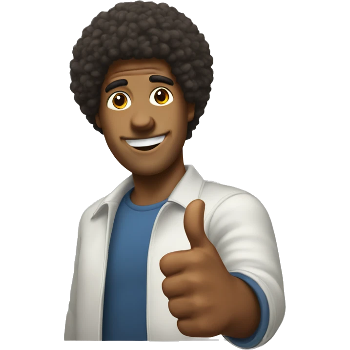 dude with a  fro giving a thumbs up emoji