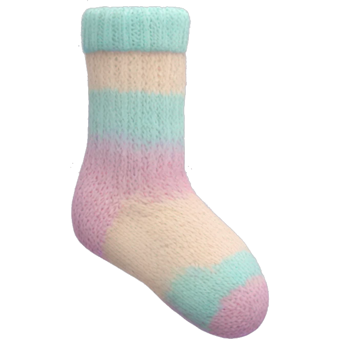 A pair of pastel color knitted socks emoji