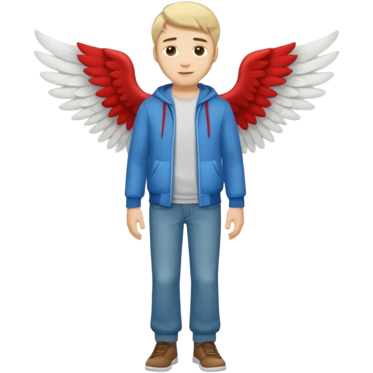 Sfw Caucasian guy with wings full body  emoji