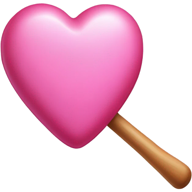 Heart candy: A round candy with a small paddle in the center emoji