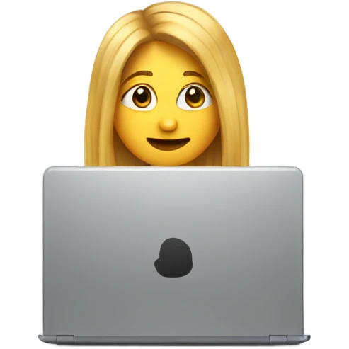 hair  behind  laptop emoji