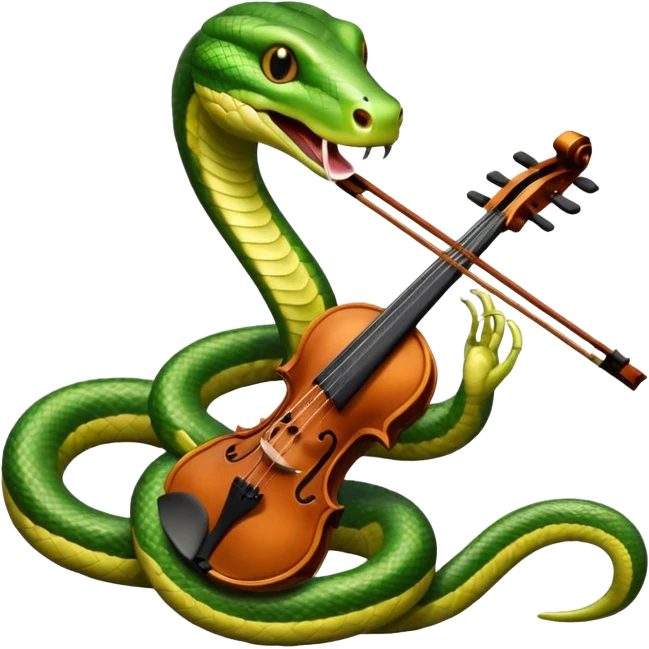 Snake playing playing violin emoji
