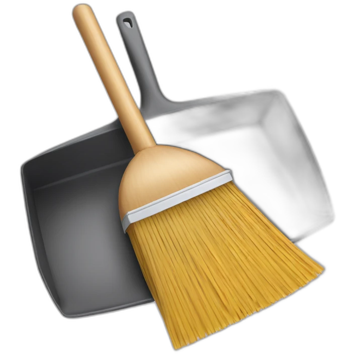 hand broom and dustpan emoji