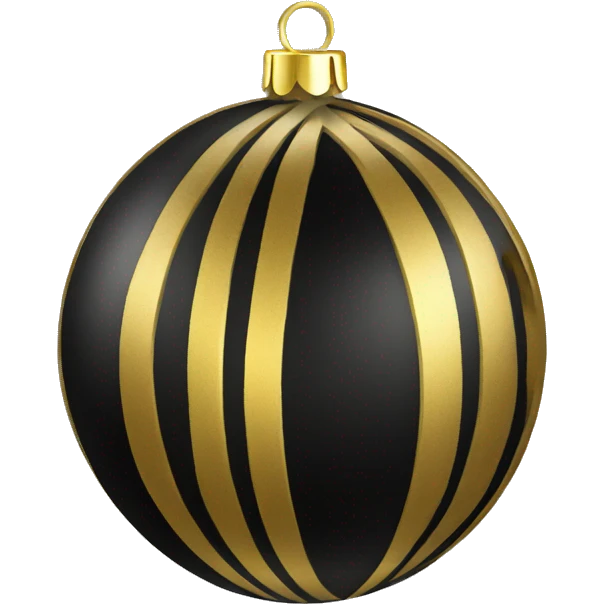 black and gold christmas tree ball emoji