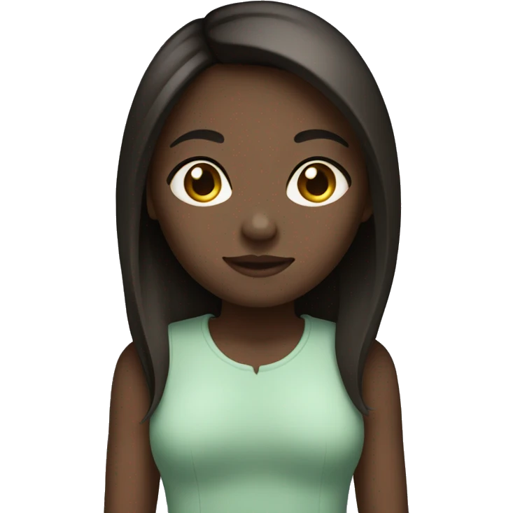 girl with dark skin, straight hair emoji