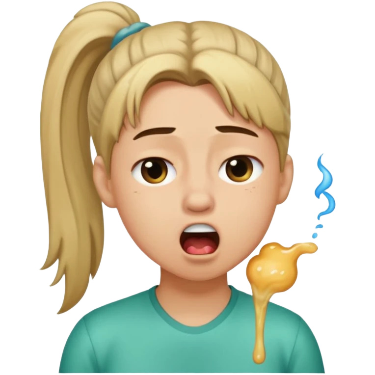 I want to have the regular puke emoji (this one :face_with_open_mouth_vomiting: ) but with a pony tail, like Ariana Grande emoji