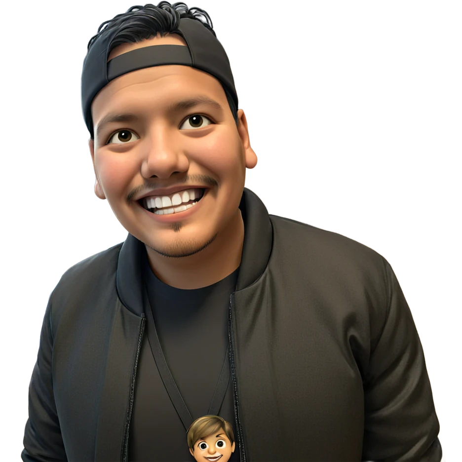 smiling boy in black jacket emoji