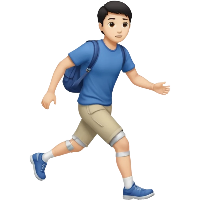 asian man with heart eyes tripping on sidewalk  emoji