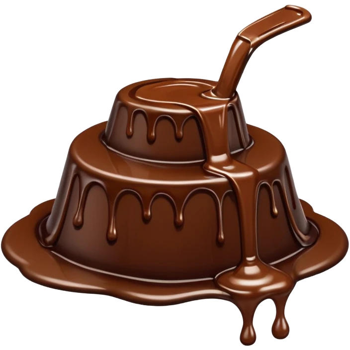 a puddle of chocolate syrup, simple, clear emoji