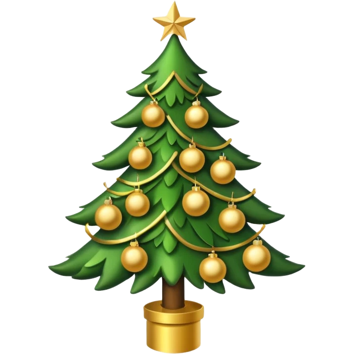 Christmas tree with Gold decorations emoji
