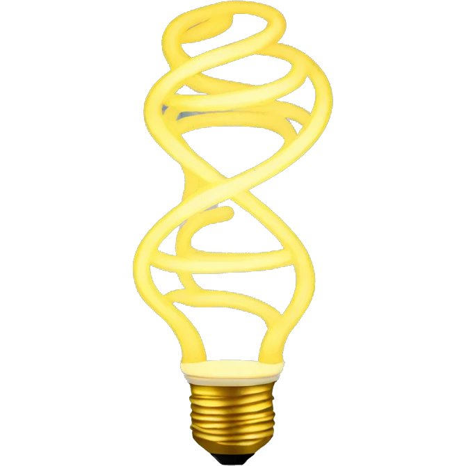 Spiral Lightbulb with yellow light emoji