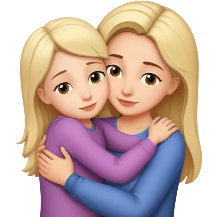 Mom hug her daughter’s  emoji
