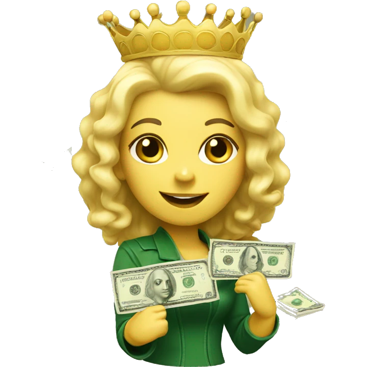 blond queen bee with money emoji