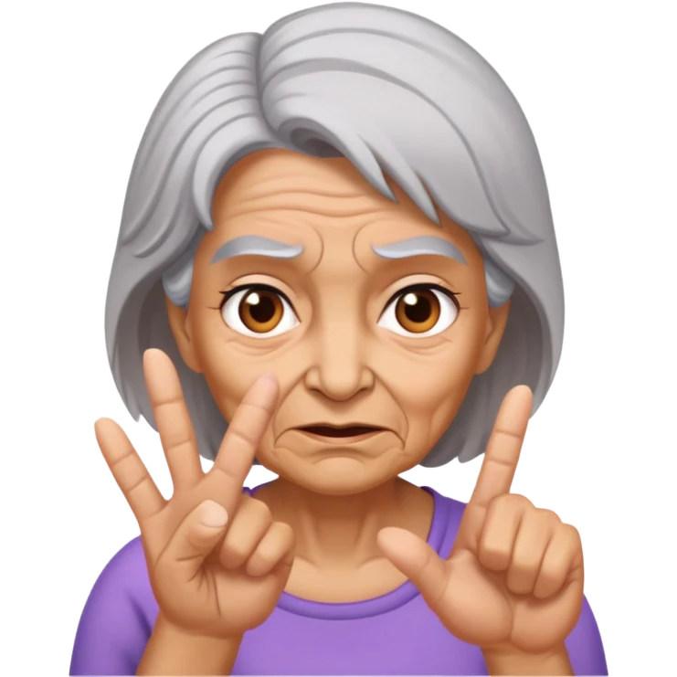 Girl flipping off a mean old woman emoji