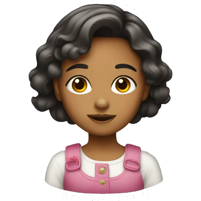 Una niña con pelo corto brincando  emoji