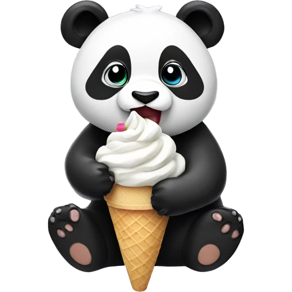Panda eating ice cream emoji