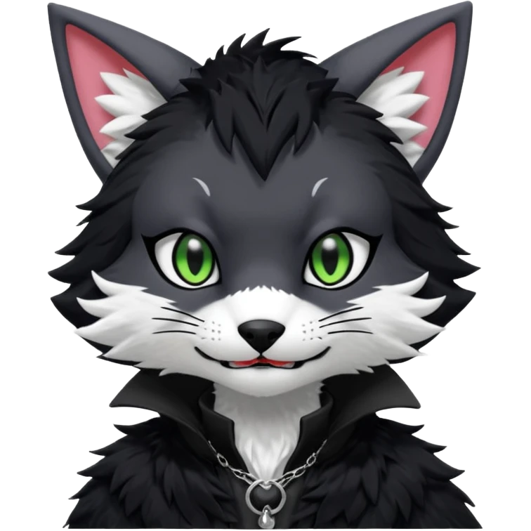 Cool gothic cute Kemonomimi Nekomimi Japanese Anime Kemono Furry Style Vernid-Sergal-Fursuit-furry-fursona emoji